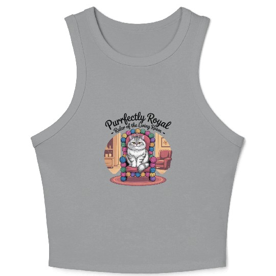 Purrfectly Royal – Ruler of the Living Room Crop Tank Top