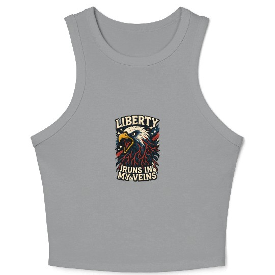 Liberty Runs in My Veins Crop Tank Top