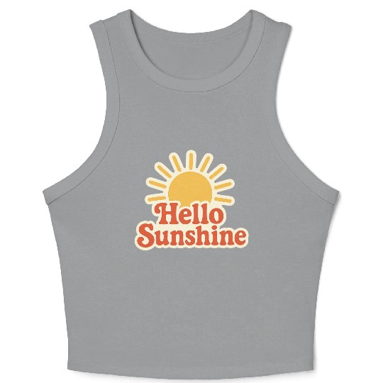 Sunrise Hello Sunshine Illustration Crop Tank Top