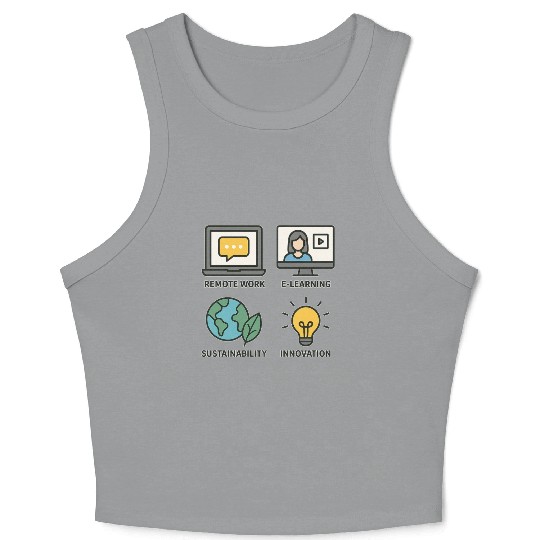 Eco-Friendly E-Learning and Remote Work Design Crop Tank Top