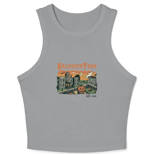 Halloweentown Spooky Sunset Scene – Vintage Hallow Crop Tank Top