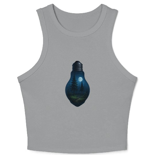 night forest inside the bulb Crop Tank Top