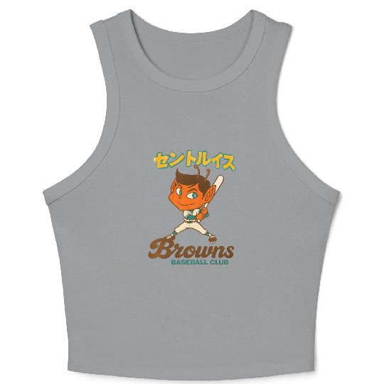 Vintage St Louis Browns Baseball Japan Version Crop Tank Top