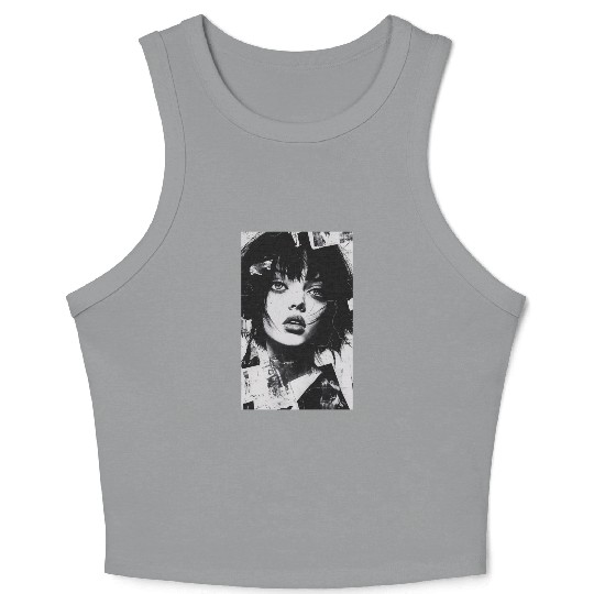 Black & White Rebel Crop Tank Top