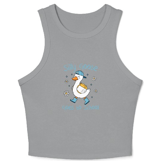 Silly Goose Back to School Funny Crop Tank Top