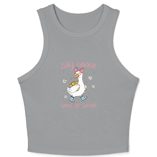 Silly Goose Back to School Funny Crop Tank Top
