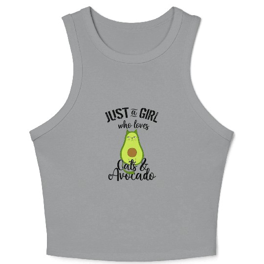 Avocado Cat with Attitude Crop Tank Top
