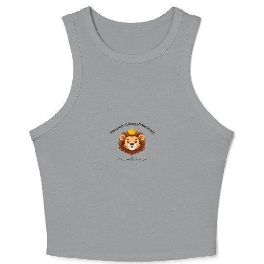 Royal Lion with Heart Motif Crop Tank Top