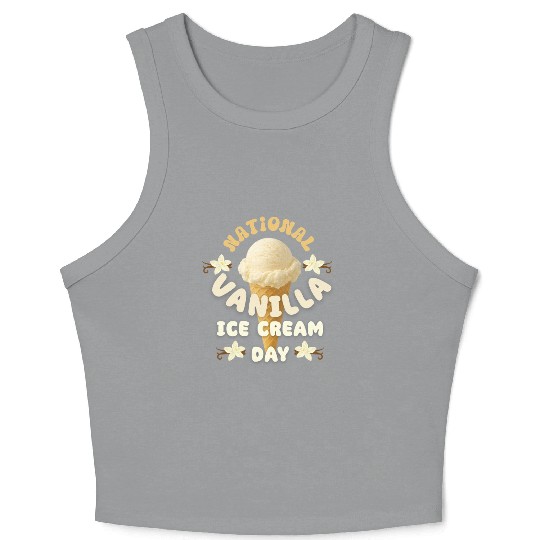 National Vanilla Ice CreaM Day Design Crop Tank Top