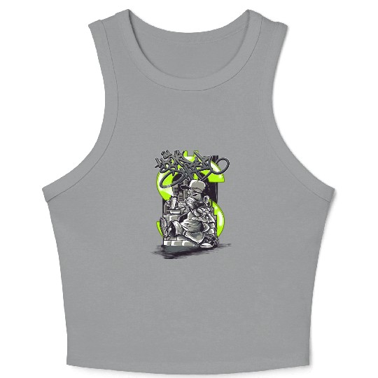 Urban Graffiti Kid Portrait Crop Tank Top