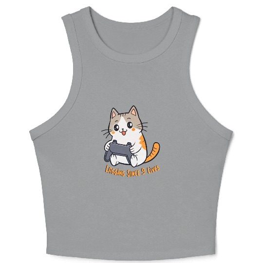 Glitchy Whisker Warrior Crop Tank Top