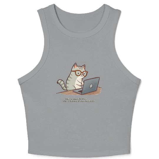 Keyboard Warrior Cat Crop Tank Top