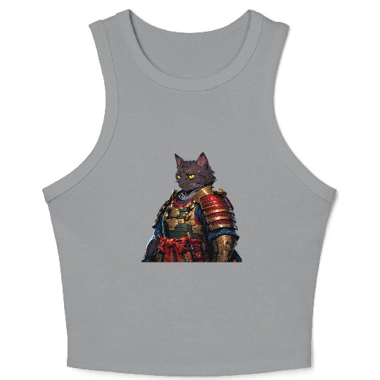 Warrior Cat in Armor Artwork Crop Tank Top