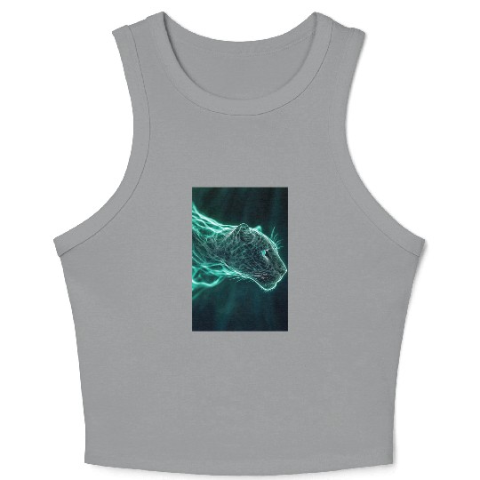 Neon Jaguar Spirit Form Crop Tank Top