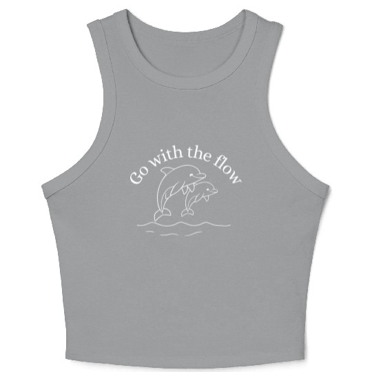 Go with the flow dolphins Crop Tank Top