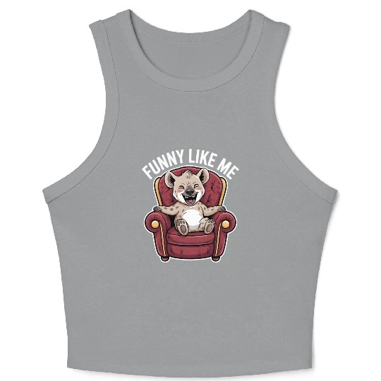 Funny Hyena Cub on Throne Crop Tank Top