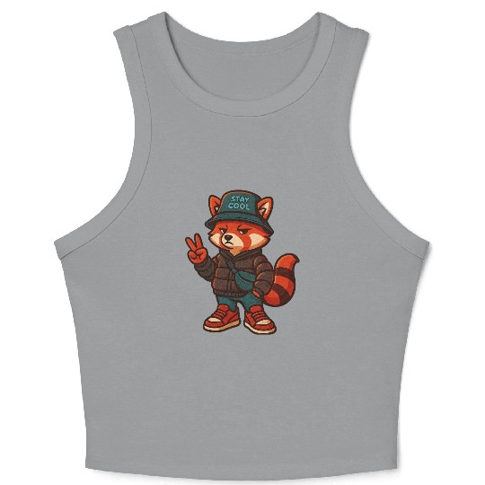 Cool Streetwear Platypus Cartoon Mascot Crop Tank Top