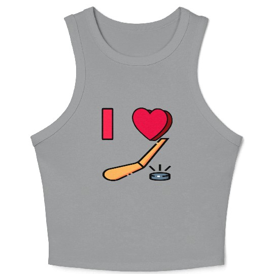 I LOVE HOCKEY #1 Crop Tank Top