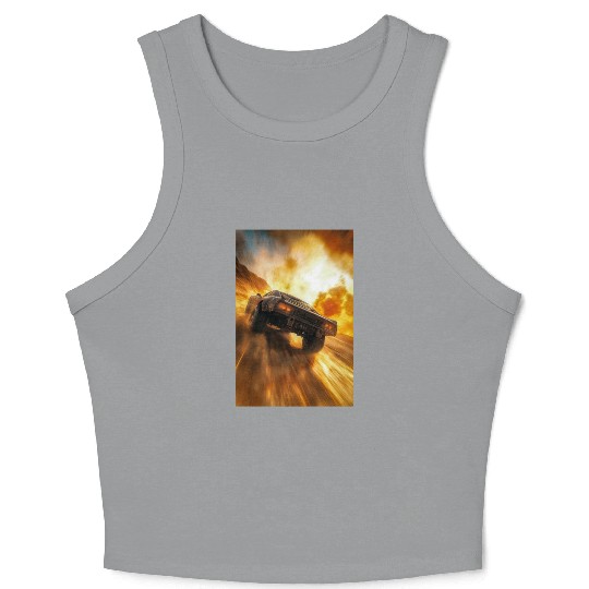 Muscle Car in Firestorm Drift Crop Tank Top