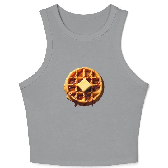 Waffle Funny Lazy Easy Halloween Costume Crop Tank Top
