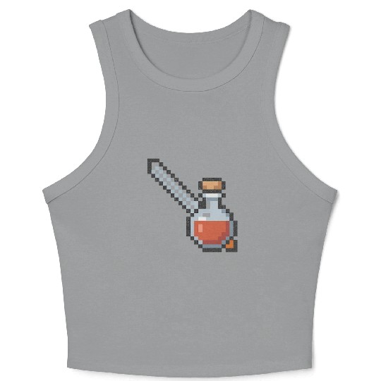 Pixel Art Vampire Potion Design Crop Tank Top
