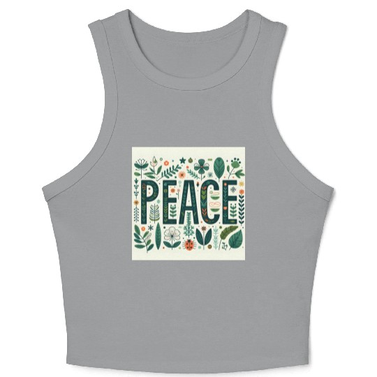 Peaceful Botanical  Crop Tank Top