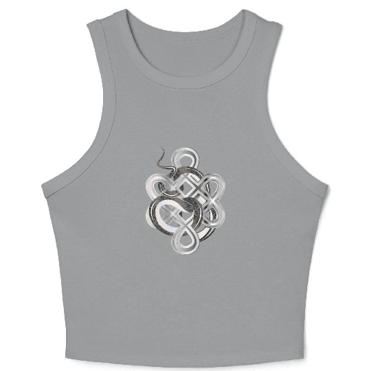 Silver Snake Knot – Mystical & Elegant Crop Tank Top