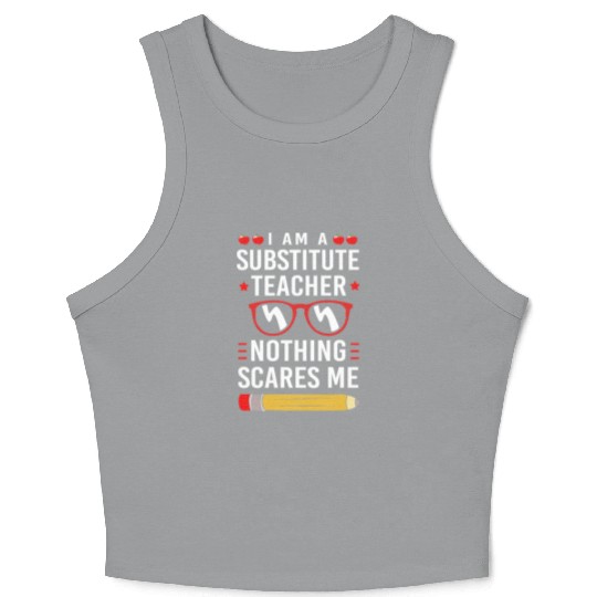 Substitute Teacher Back To School Crop Tank Top