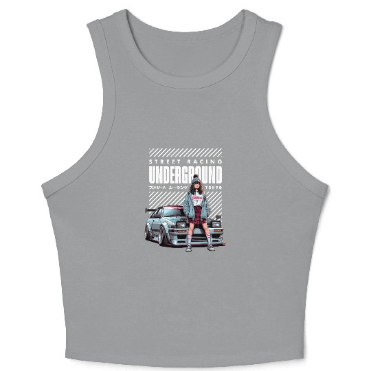Japanese Underground Street Racing - JDM Car Crop Tank Top