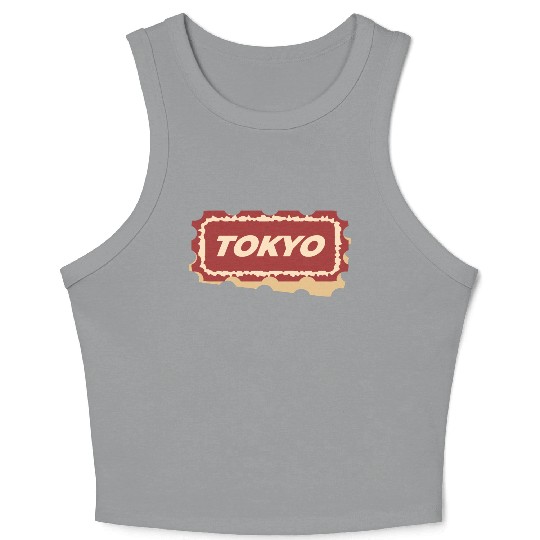 Tokyo Travel Ticket Crop Tank Top