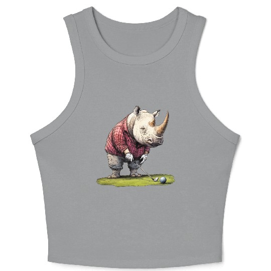 Rhinoceros Golfer / Golf Rhinoceros Crop Tank Top