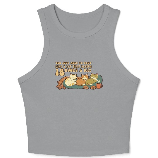 Relaxing Cat Nap Quote Design Crop Tank Top