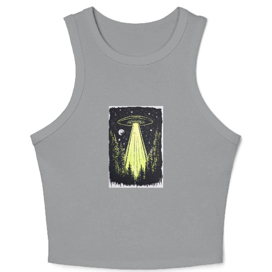 UFO in the Midnight Pines Crop Tank Top