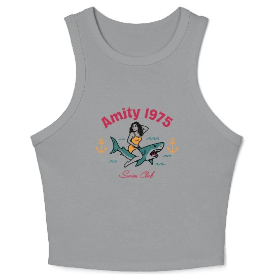 Swim Club 1975 American Retro Crop Tank Top