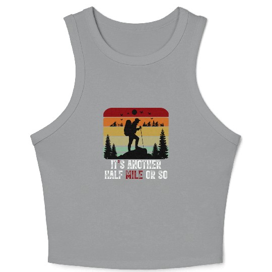 Hiking Adventure Silhouette Design Crop Tank Top