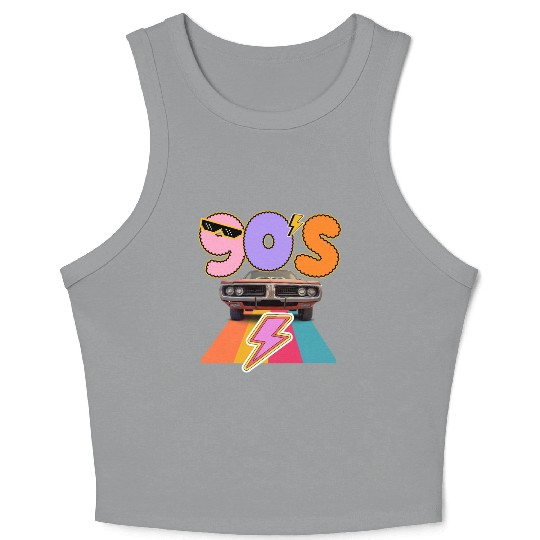 Retro 90s Muscle Vibes Crop Tank Top