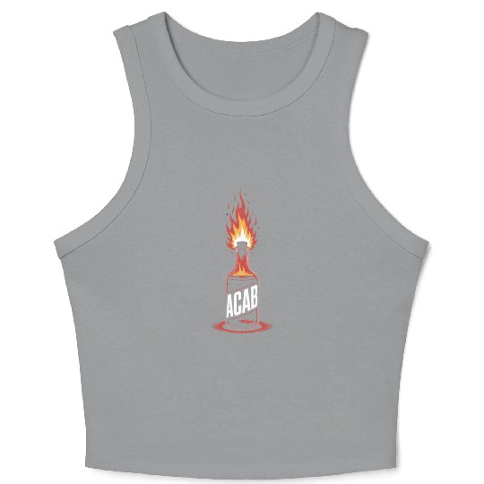 Fiery ACAB Bottle Illustration Crop Tank Top