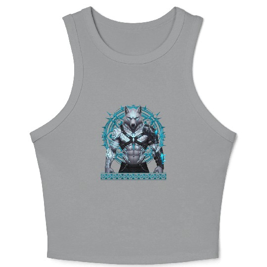 Frostwolf Warrior with Arcane Runes Crop Tank Top