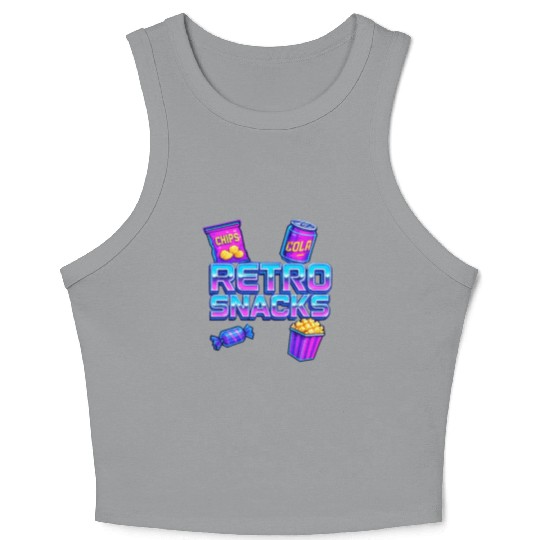 Retro Snack Neon Illustration Crop Tank Top