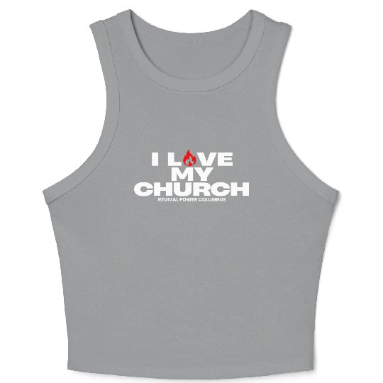 I Love my Church - Red Crop Tank Top