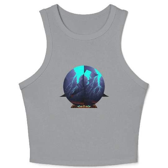 Royal Blue Lightning Crop Tank Top