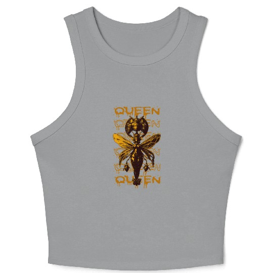 Queen Bee Warrior – Dark Fantasy Insect Art Crop Tank Top