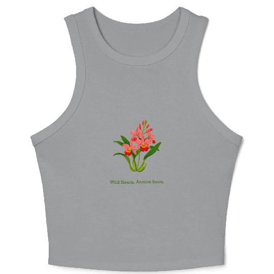 Wild Heart Orchid Botanical Design Crop Tank Top