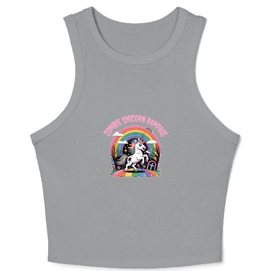 Magical Unicorn Rainbow Dream Scene Crop Tank Top
