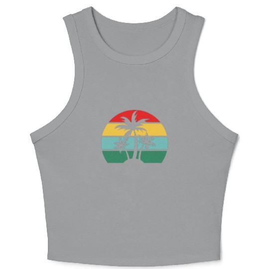 Vintage Sunset Palm Crop Tank Top