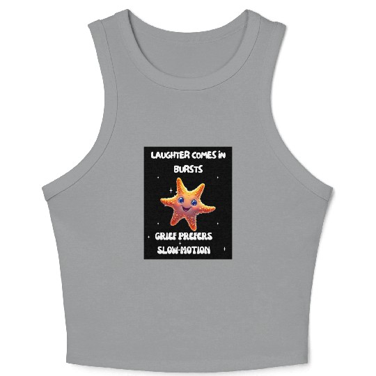 Whimsical Starfish with Playful Quotes Crop Tank Top