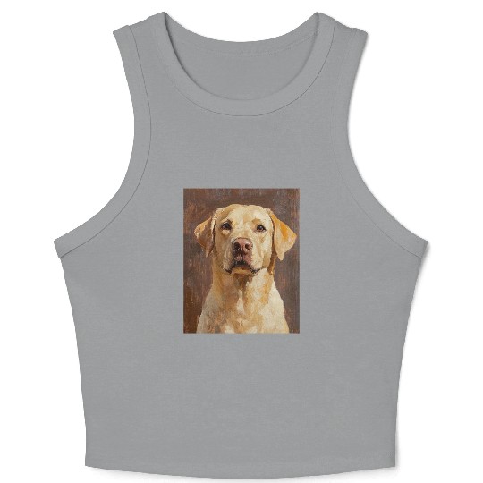 Labrador Pet Portrait Artwork Crop Tank Top