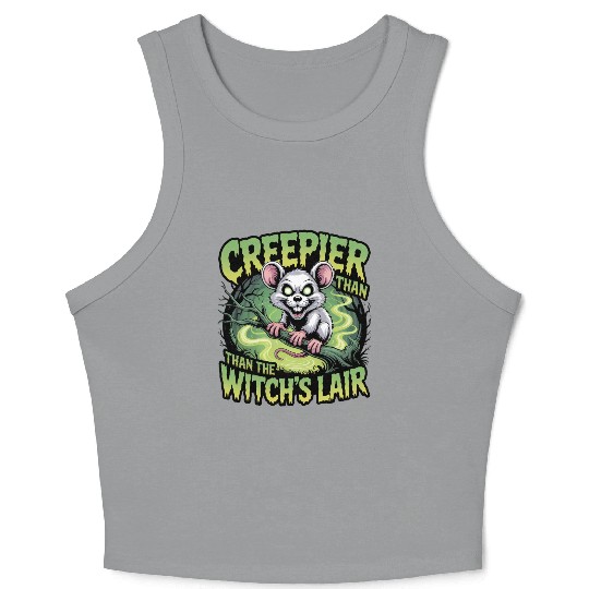Creeper Mouse in Witch's Lair Design Crop Tank Top