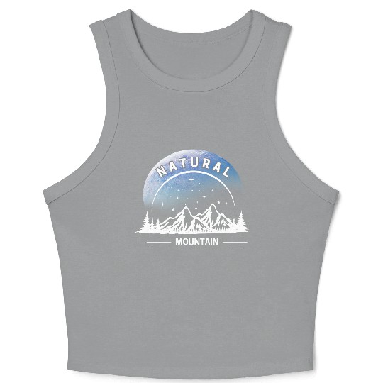 Natural Mountain Wilderness Design Crop Tank Top