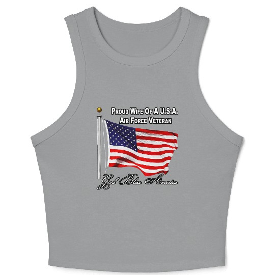 Proud Wife Of A US Air Force Veteran Crop Tank Top